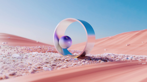 3D background, Surreal, Landscape, Daytime, 4K wallpaper