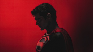 Superman, Red aesthetic, Red background, DC Superheroes, 4K wallpaper