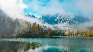 Landscape, Forest, Mountains, Nature, 4K wallpaper