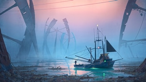 Boat, Artist, Artwork, Digital Art, 4K wallpaper