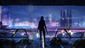Cyberpunk, Hunter, Futuristic, Assassin, Dystopian, 4K wallpaper