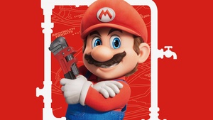 Super Mario, Animation movies, 2023 Movies, Red background, The Super Mario Bros. Movie, 4K wallpaper
