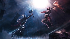 Thor, Kratos, Superheroes, Artwork, Digital Art, Behance, 4K wallpaper