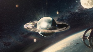 Saturn, Solar system, Moon, Surreal, Planets, Planetary rings, Rings of Saturn, 4K wallpaper