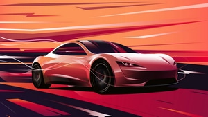 Tesla Roadster, Tesla, Cars, Digital Art, Artist, Artwork, Dribbble, 4K wallpaper