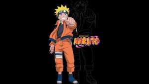 Naruto Uzumaki, Black background, 4K wallpaper