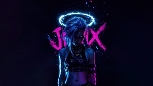 Neon art, Dark background, League of Legends, 4K wallpaper