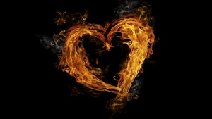 Love, Heart, Flame, 4K wallpaper