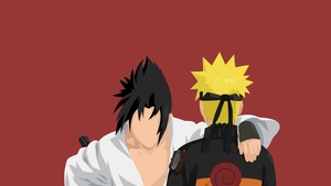 Sasuke Uchiha, Naruto Uzumaki, Minimal art, Faceless, 4K wallpaper
