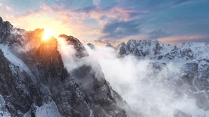 Sunrise, Mountains, Nature, 4K wallpaper
