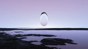 Surreal, Purple sky, Reflection, 3D, Glass, 4K wallpaper