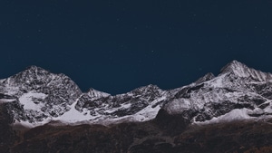 Mountains, Nature, Stars, 4K wallpaper