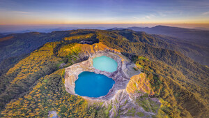 Indonesia, Aerial view, Crater Lake, 4K wallpaper
