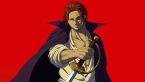 Shanks, One Piece, Red background, 4K wallpaper