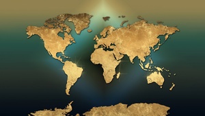 World map, Art, Golden, 4K wallpaper