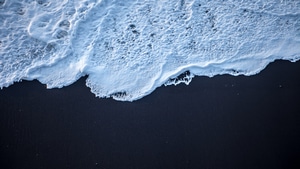 Sea, Sand, Nature, Black, 4K wallpaper