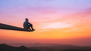 Hoodie, Photography, Sunset, Nature, Alone, 4K wallpaper