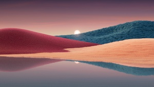Windows 11, Aesthetic, Landscape, Sunset, Colorful background, Scenic, Windows 11 22H2, Stock, 4K wallpaper
