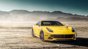 Ferrari, Cars, Yellow, 4K wallpaper