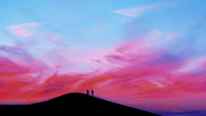 Couple, Mountains, Artist, Artwork, Digital Art, 4K wallpaper