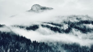 Mountains, Clouds, Snow, Nature, 4K wallpaper