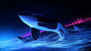 Dolphin, Digital Art, Artist, Artwork, Whale, Deviantart, 4K wallpaper