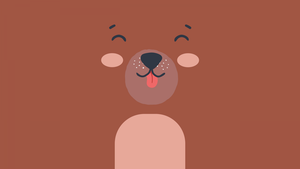 Cute Bear, Brown aesthetic, Cute costume, Kawaii bear, Brown background, Cartoon, Minimalist, 4K wallpaper