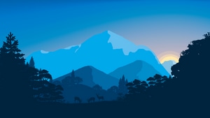 Sunset, Minimalism, Minimalist, Forest, Nature, Deviantart, 4K wallpaper