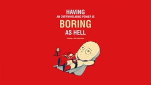 Saitama, Red background, 4K wallpaper