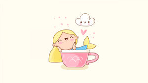 Cute mermaid, Cartoon, 4K wallpaper