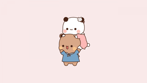 Adorable, Kitty couple, Kawaii couple, Milk and Mocha Bears, Love couple, Milk bear, Mocha bear, Cartoon, 4K wallpaper