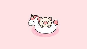 Pink background, Cartoon, 4K wallpaper