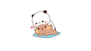 Milk and Mocha Bears, Kawaii couple, Milk bear, Mocha bear, Love couple, White background, 4K wallpaper