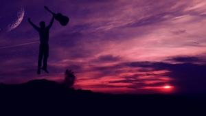 Silhouette, Guitar, Photography, 4K wallpaper