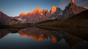 Lake, Mountains, Nature, Behance, 4K wallpaper