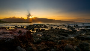 Coast, Landscape, Sunset, Nature, 4K wallpaper