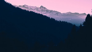 Mountains, Landscape, Nature, Pink, 4K wallpaper