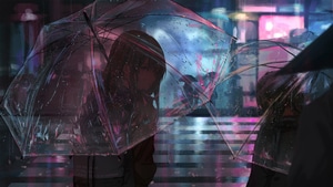 Anime Girl, Anime, Artist, Artwork, Digital Art, Umbrella, Rain, 4K wallpaper