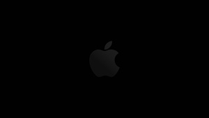 Apple logo, Minimal logo, Dark background, 4K wallpaper
