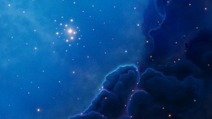 Nebula, Constellation, Night sky, Stars in sky, Blue background, 4K wallpaper