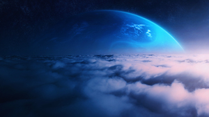Planet, Above clouds, Blue planet, Blue Sky, 4K wallpaper