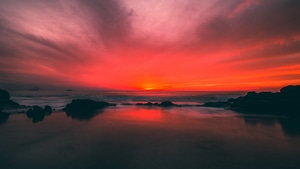 Sunset, Beach, Nature, 4K wallpaper