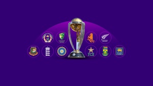 Cricket World Cup, Purple background, 4K wallpaper