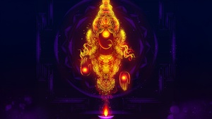 Goddess Lakshmi, Digital Art, Glowing, Hindu goddess, 4K wallpaper