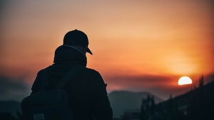 Photographer, Silhouette, Nature, Sunset, Dark, 4K wallpaper