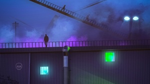 Surreal, Silhouette, Dead, Cold, Neon background, 4K wallpaper