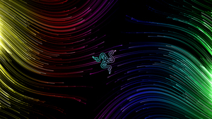 Waves, Colorful abstract, Dark background, Razer, 4K wallpaper