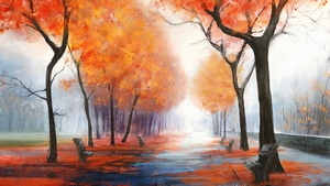 Autumn, Park, Artist, Artwork, Digital Art, Deviantart, 4K wallpaper