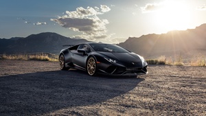 Lamborghini Huracan Performante, Black cars, 4K wallpaper