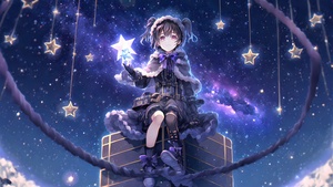 Anime girl, Stars, Surreal, Cold, 4K wallpaper